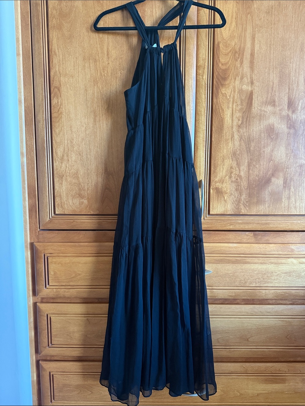 Joie Black Halter Tiered Maxi Dress